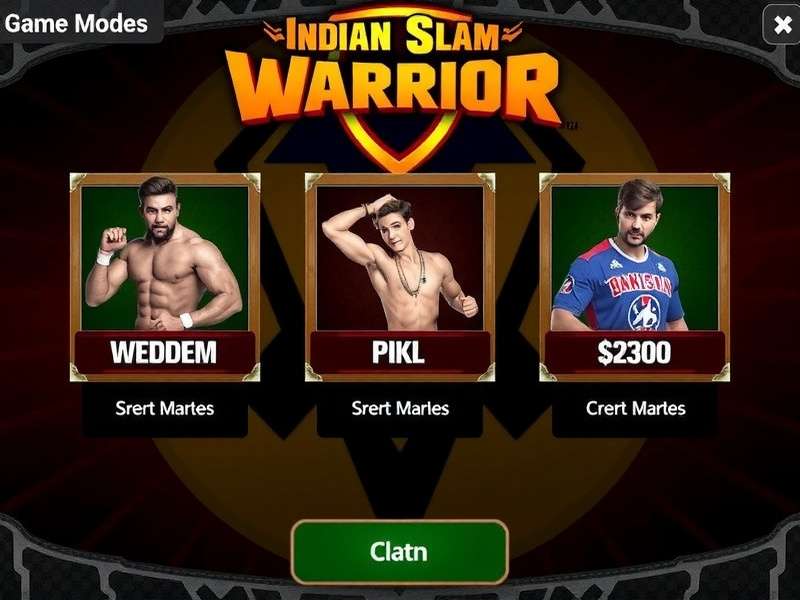 Indian Slam Warrior - Choose Your Battle Mode Indian Slam Warrior Game Modes Selection